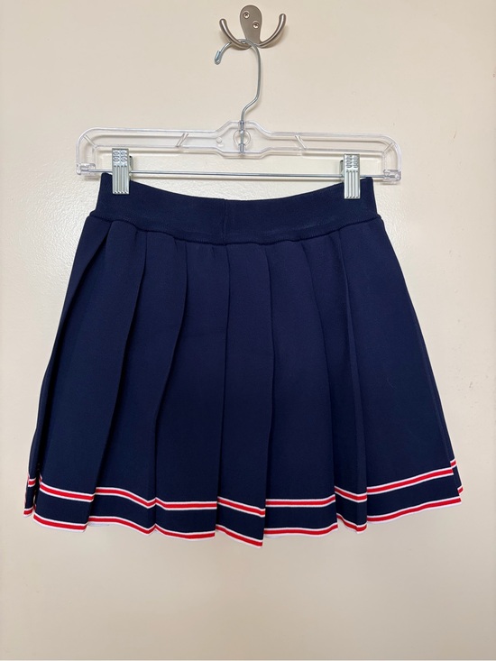 Gucci Dresses & Skirts - Gucci Navy Pleated Skirt with Red and White Stripe Hem
